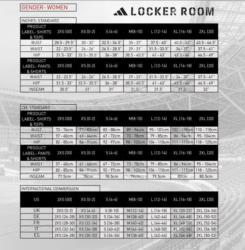 Adidas Youth Adidas Female Size Chart Soccer Jersey Size Chart