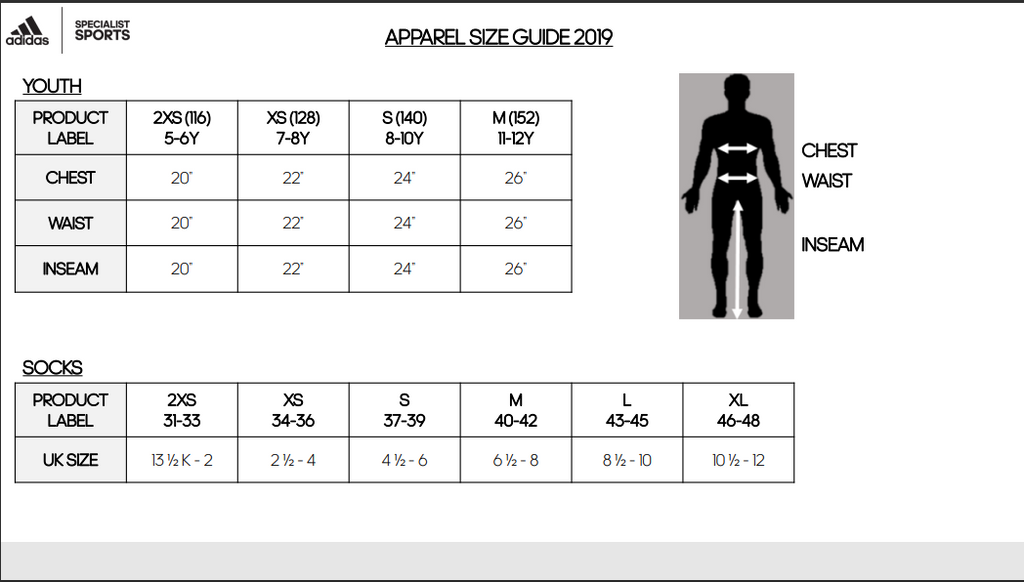 Adidas skirt size sales chart